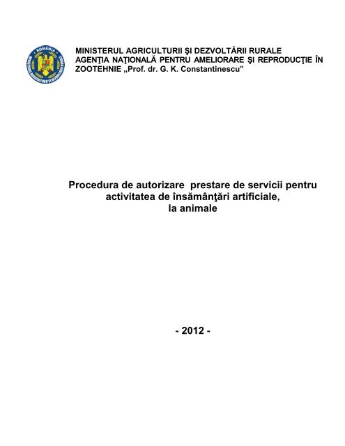 Procedura de autorizare prestare de servicii pentru ... - anarz