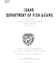 IDAHO DEPARTMENT OF FISH &GAME - StreamNet Regional Library