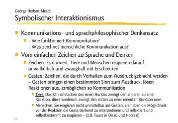 George Herbert Mead: Symbolischer Interaktionismus - Ploecher.de