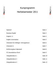 Kursprogramm Herbstsemester 2011 - KBS Glarus