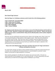 Alere Triage Â® Voluntary Recall Letter