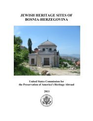 jewish heritage sites of bosnia-herzegovina - United States ...