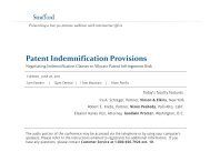 Patent Indemnification Provisions - Strafford