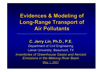 Evidences & Modeling of Long-Range Transport of Air Pollutants