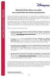 Disneyland Paris renforce son action pour la prévention des risques ...