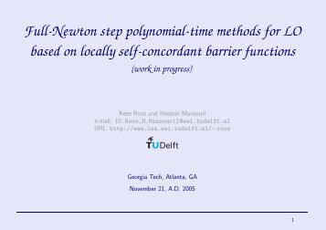 Full-Newton step polynomial-time methods for LO based on locally ...