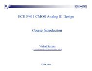 ECE 5/411 CMOS Analog IC Design Course Introduction