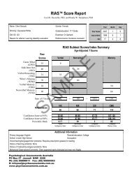 RIAS™ Score Report - Psychological Assessments Australia