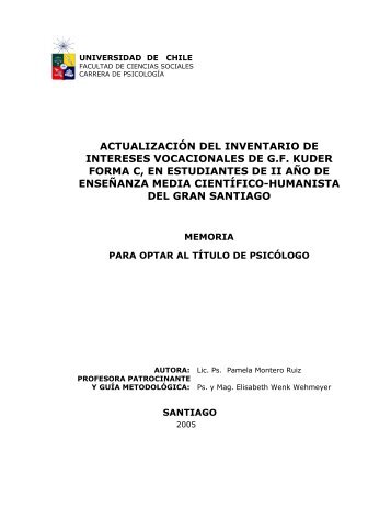 actualizaciÃ³n del inventario de intereses vocacionales de gf kuder ...