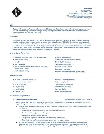 Resume - Rocky Mountain Alchemy Splash Page