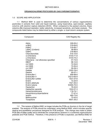 View Actual EPA Method 8081A (PDF File)