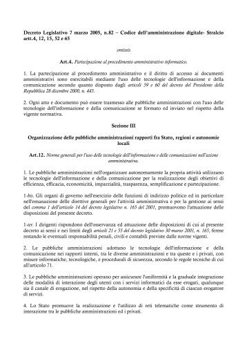 Decreto Legislativo 7 marzo 2005, n.82 - Commissione per l ...