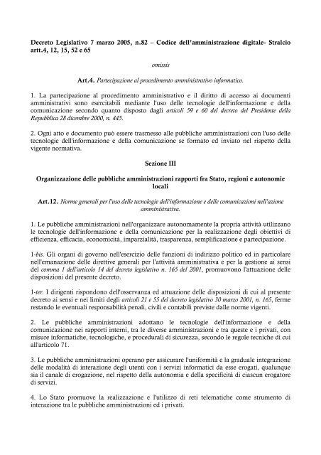 Decreto Legislativo 7 marzo 2005, n.82 - Commissione per l ...