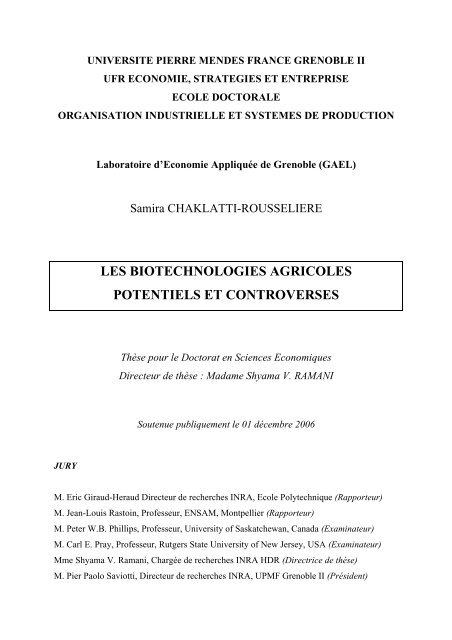 les biotechnologies agricoles potentiels et controverses