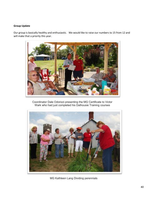 MGOI Annual Report 2012 - Master Gardeners of Ontario