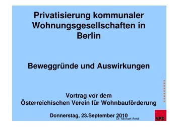Privatisierung kommunaler Wohnungsgesellschaften in Berlin - vwbf