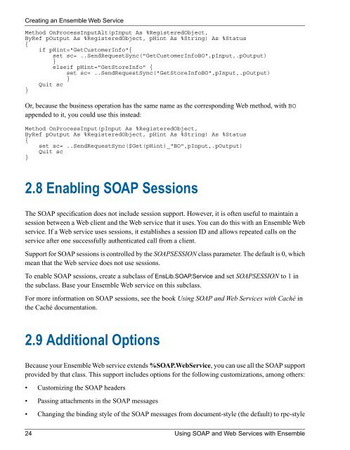 Using SOAP and Web Services with Ensemble - InterSystems ...