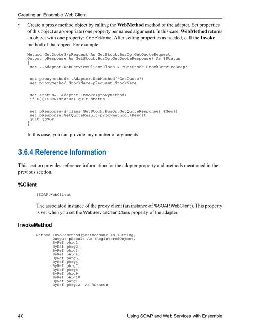 Using SOAP and Web Services with Ensemble - InterSystems ...