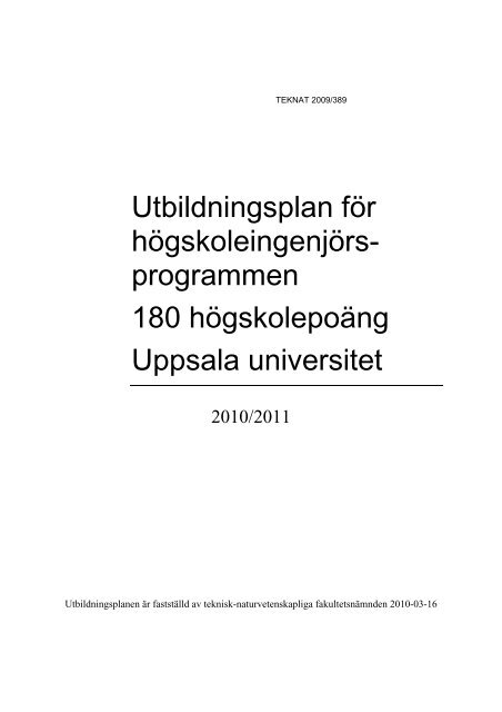 2010/2011 - Teknisk-naturvetenskapliga fakulteten - Uppsala ...
