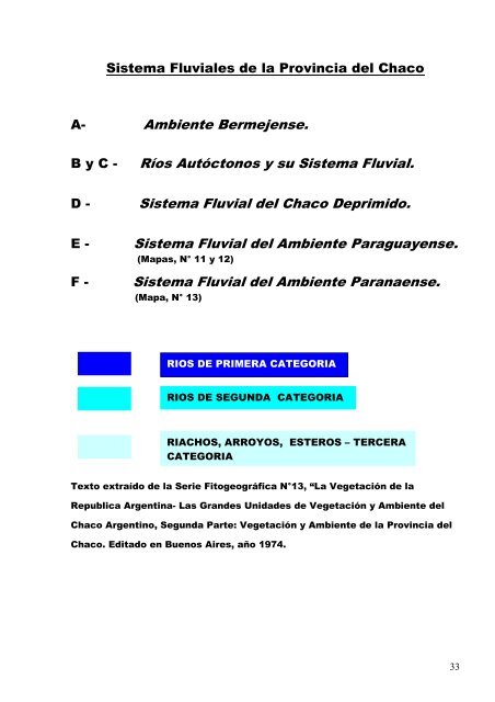 Sistemas Fluviales y Normas Legislativas Ambientales