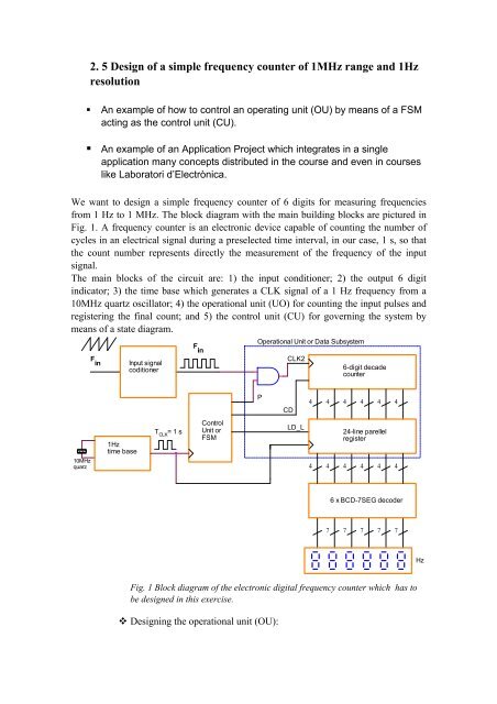 2. 5 Design of a simple frequency counter of 1MHz range and 1Hz ...