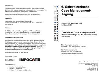 6. Schweizerische Case Management- Tagung - Netzwerk-CM ...