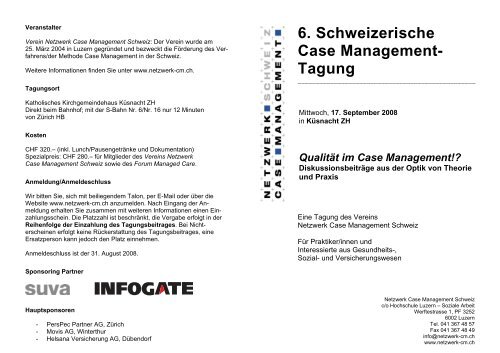 6. Schweizerische Case Management- Tagung - Netzwerk-CM ...