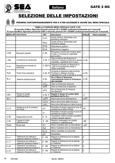 Manuale GATE 2 DG Rev.02 ITA (testo nero) - SEA (UK)