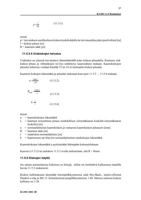 Radan pÃ¤Ã¤llysrakenne - Liikennevirasto