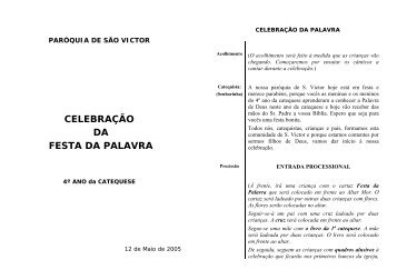 CELEBRAÇÃO DA FESTA DA PALAVRA - Diocese de Braga