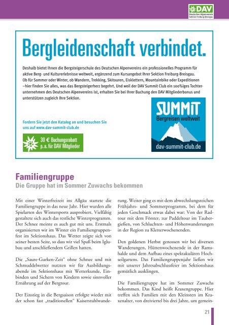 berichte - Deutscher Alpenverein Sektion Freiburg-Breisgau