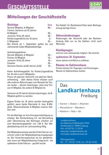 berichte - Deutscher Alpenverein Sektion Freiburg-Breisgau