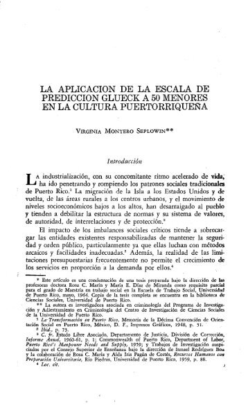 la aplicacion de la escala de prediccion glueck a 50 menores en la ...