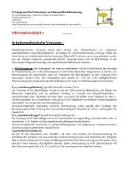 Informationsblatt 1 Arbeitsmedizinische Untersuchungen ...