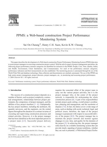 PPMS: a Web-based construction Project Performance Monitoring ...