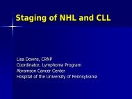 Staging of NHL and CLL - Abramson Cancer Center