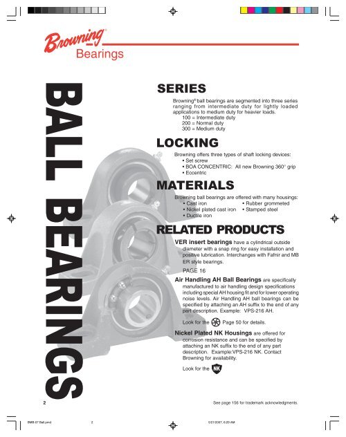 Browning bearings catalog - Hasmak