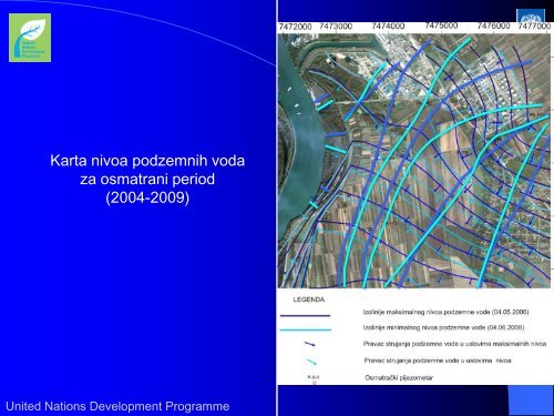 Karta nivoa podzemnih voda za osmatrani period (2004-2009)