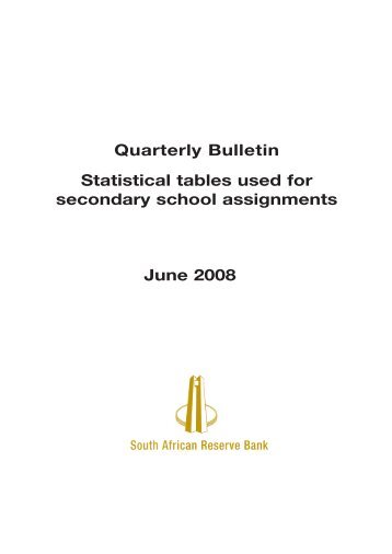 Quarterly Bulletin Statistical tables used for secondary school ...