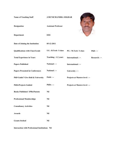 Mandatory Disclosure - Sreenivasa Institute Of Technology and ...