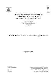 A GIS Based Water Balance Study of Africa - Physical Land Resources