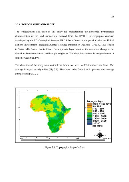 A GIS Based Water Balance Study of Africa - Physical Land Resources