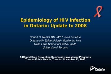 Epidemiology of HIV infection in Ontario: Update to 2008