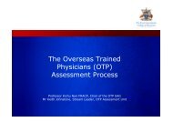 The assessment of Overseas Trained Physicians/Paediatricians and ...