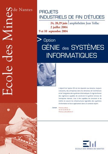 GÉNIE des SYSTÈMES INFORMATIQUES - Ecole des mines de ...