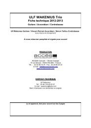 ULF WAKENIUS Trio Fiche technique 2012-2013 - ACCES Concert