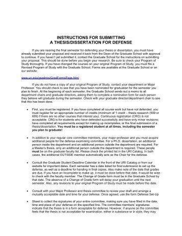 instructions for submitting a thesis/dissertation for defense