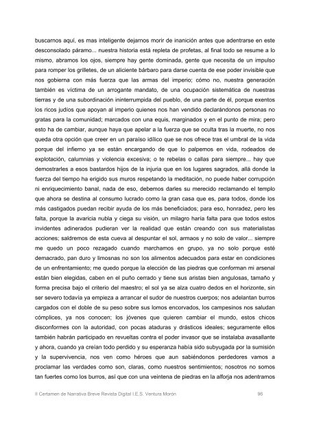 II Certamen de Narrativa Breve Revista Digital I.E.S. Ventura MorÃ³n