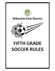 FIFTH GRADE SOCCER RULES - Wilmette Park District