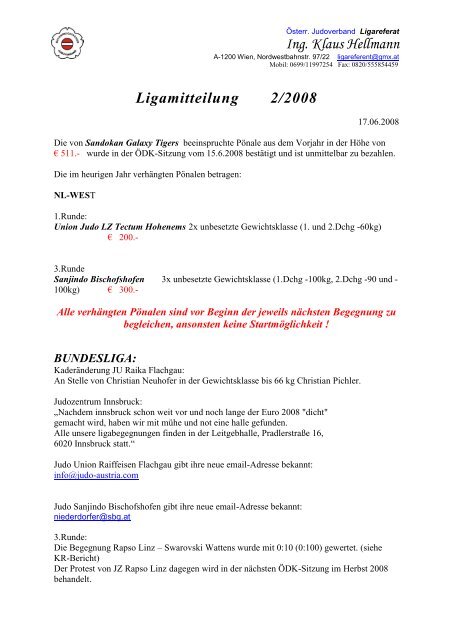 Ing. Klaus Hellmann Ligamitteilung 2/2008